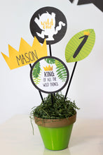 Load image into Gallery viewer, Let the wild rumpus begin!! Decorate your King of the Wild Things party with these templates. Some of the the designs in this package can be personalized with your child&#39;s name and/or age.